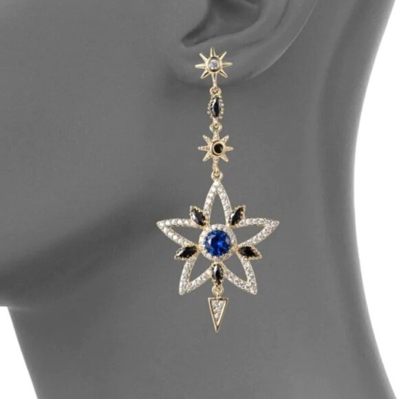 NWT Eye Candy LA LUXE Sun And Moon Crystal Earrings - Picture 2 of 3